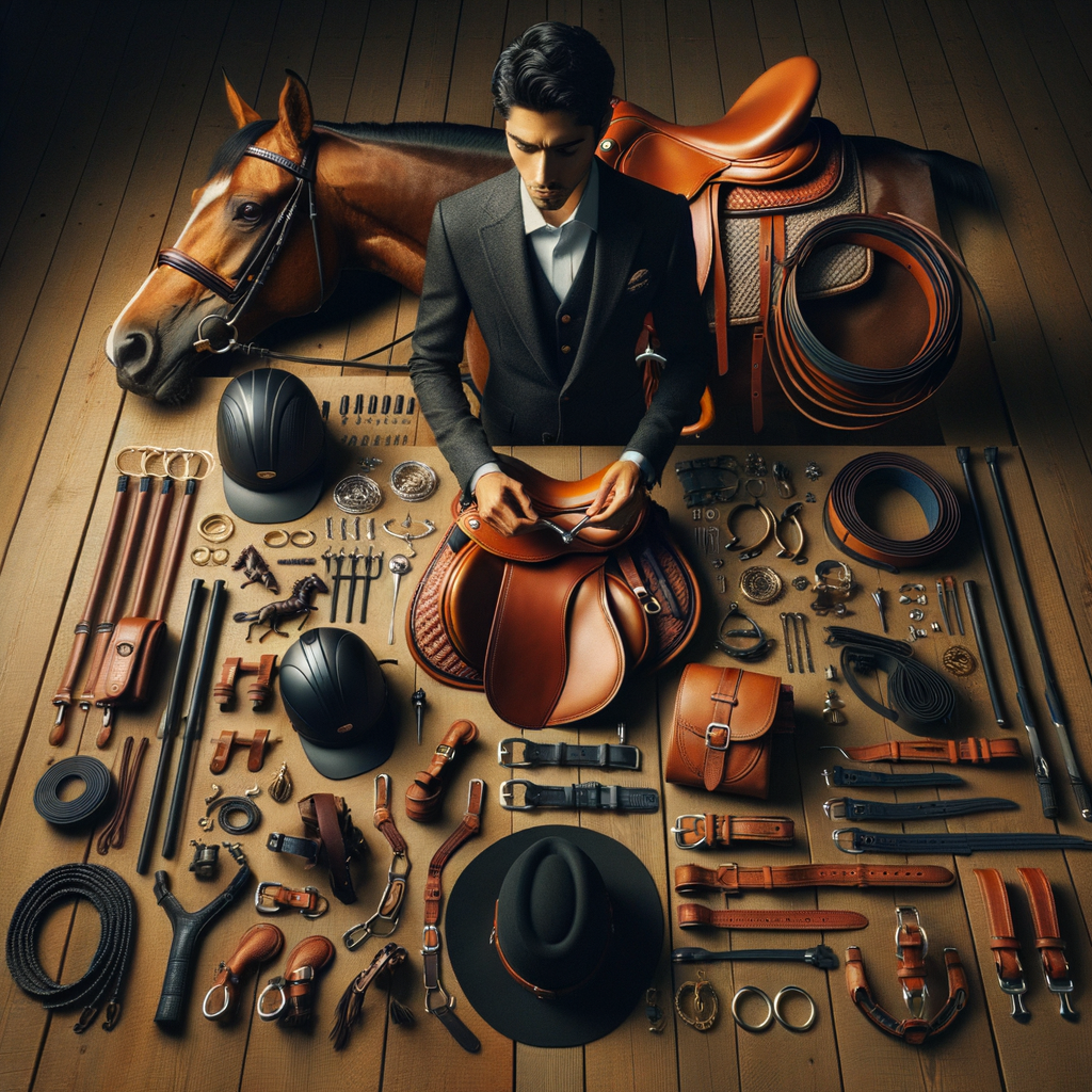Professional equestrian preparing Quarter Horse tack essentials, highlighting the importance of equipping for horse riding success with the right Quarter Horse equipment.