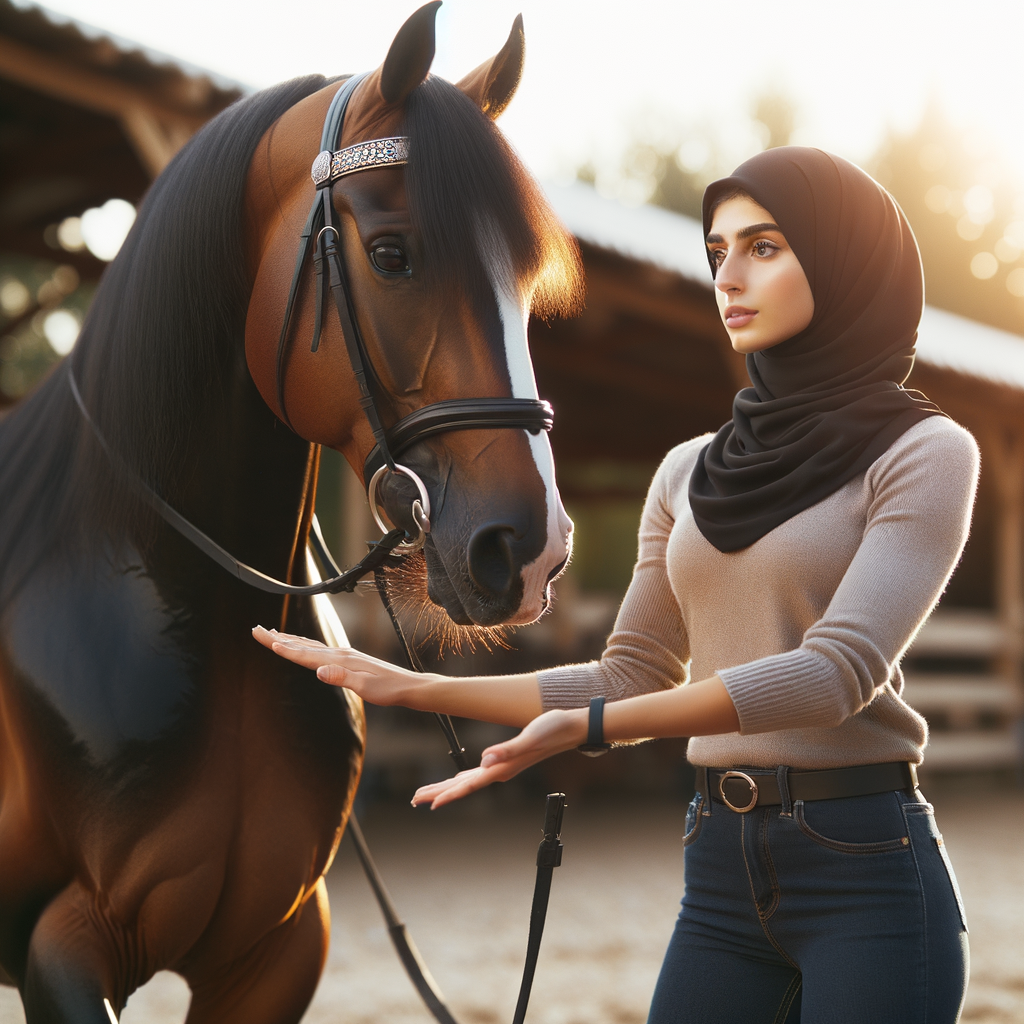 Professional horse trainer implementing effective Quarter Horse training strategies in an outdoor arena, demonstrating balance and conditioning techniques for a well-balanced Quarter Horse.