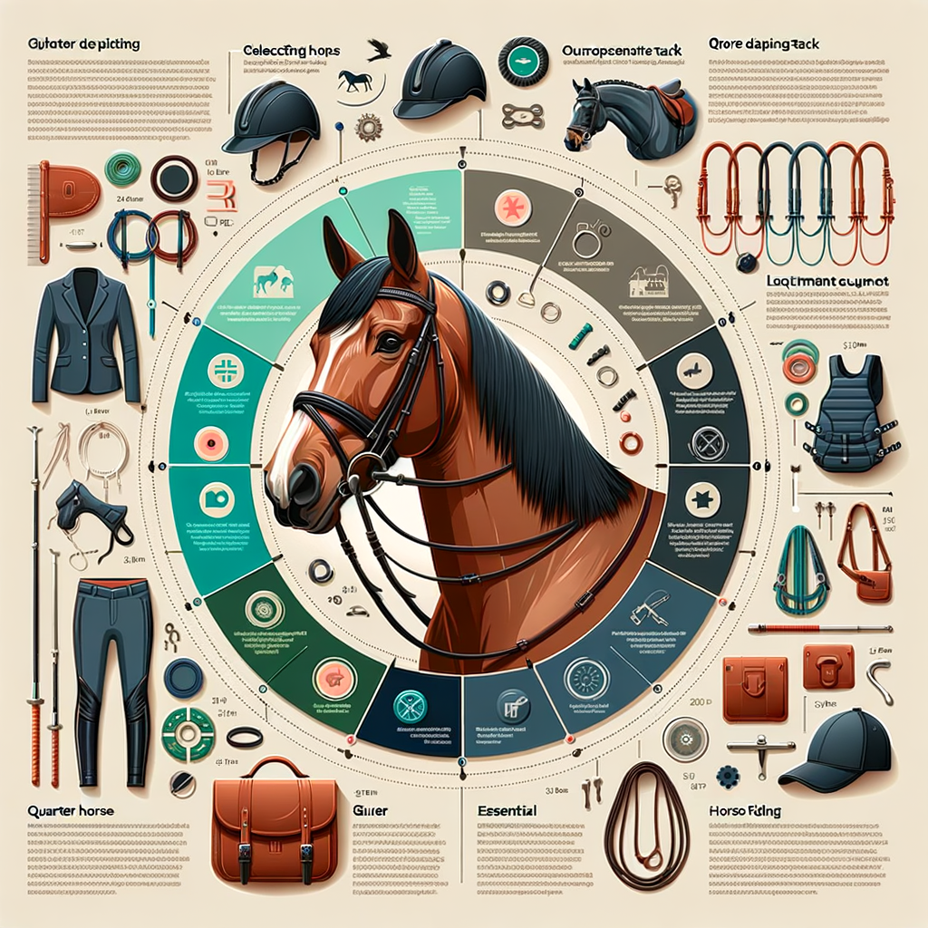 Comprehensive infographic illustrating a step-by-step tack selection guide for Quarter Horse owners, highlighting essential horse riding gear and the importance of correct equestrian tack selection for Quarter Horse riding.